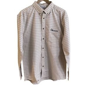 Ducks‎ Unlimited Checked Long Sleeve Button Down Logo Pocket NWOT Large Men's